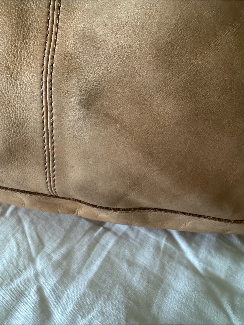 Woven Leather Hobo Bag - Tan - Picture 6 of 7